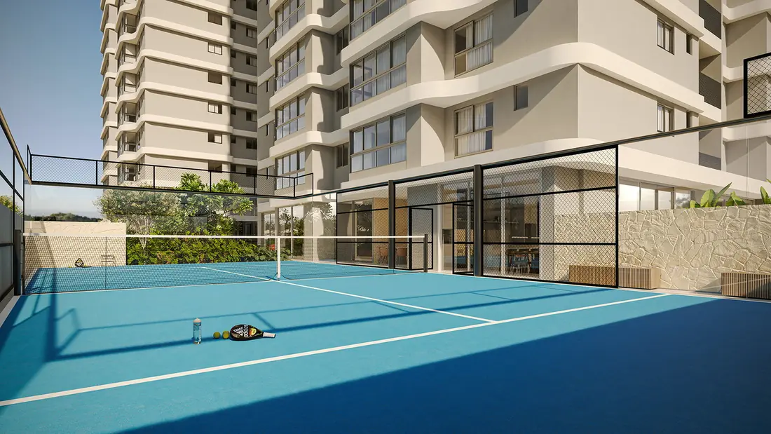Quadra de padel no terraço